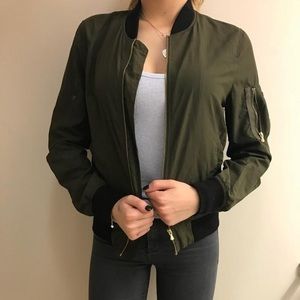 Zara Green Bomber Jacket